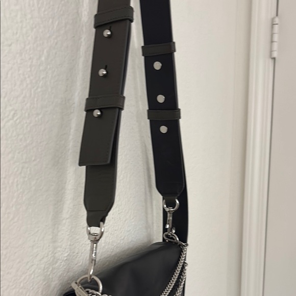 All Saints Black Lamb Leather Crossbody Bag - Picture 5 of 9